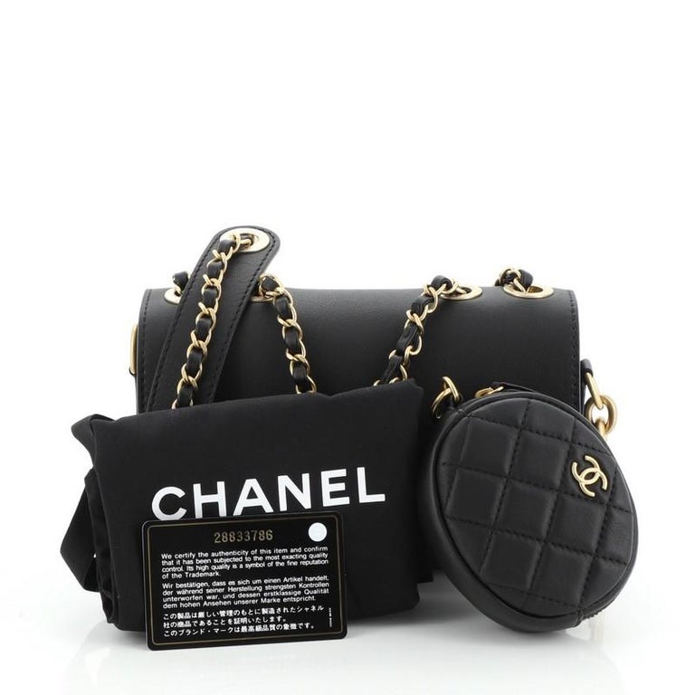 AUTHENTIC Chanel CC Flap Bag with Coin Purse Quilted Calfskin
