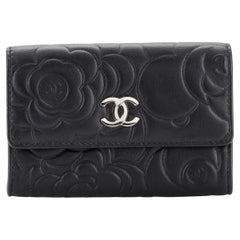Chanel CC Flap Card Case Camellia Lambskin