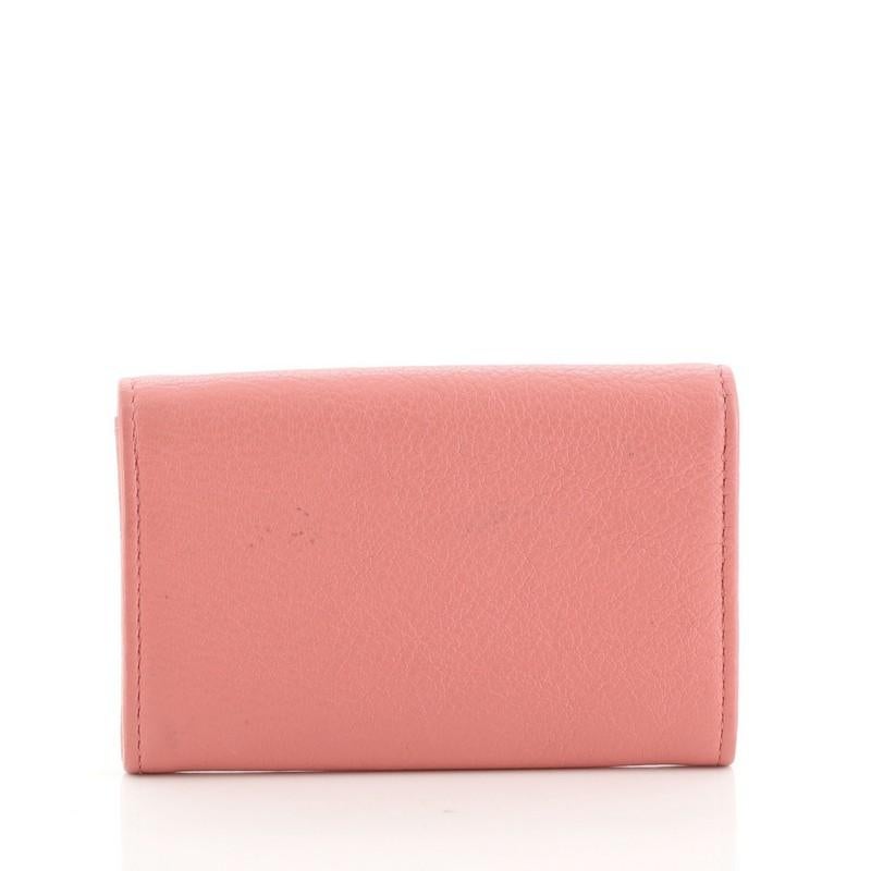 Pink Chanel CC Flap Card Case Goatskin