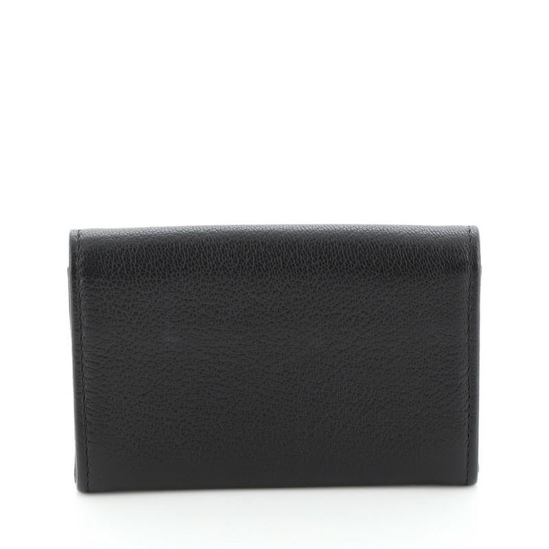 Black Chanel CC Flap Card Holder Goatskin