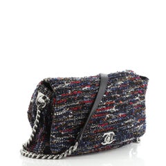 Chanel CC Flap Messenger Bag Tweed with Sequins Medium