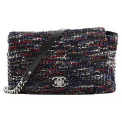 Chanel CC Flap Messenger Bag Tweed with Sequins Medium
