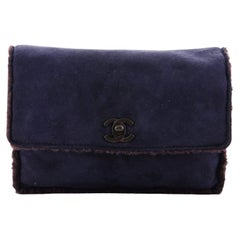 Chanel CC Flap Pouch Shearling and Suede Small