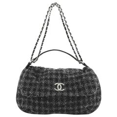 Chanel CC Flap Satchel Quilted Tweed Medium