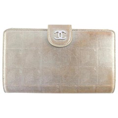 Chanel Cc Flap Wallet 224607 Metallic Bronze Leather Clutch