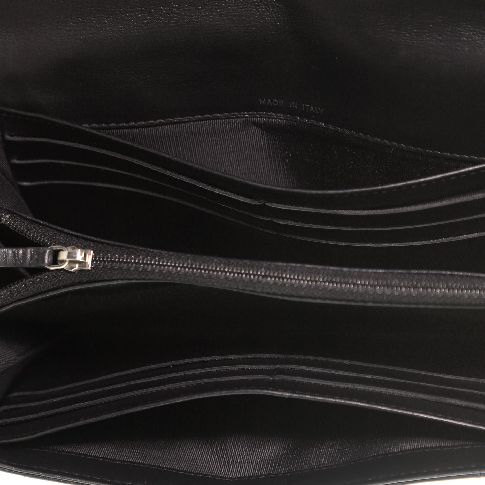 Women's or Men's Chanel CC Flap Wallet Quilted Lambskin Long
