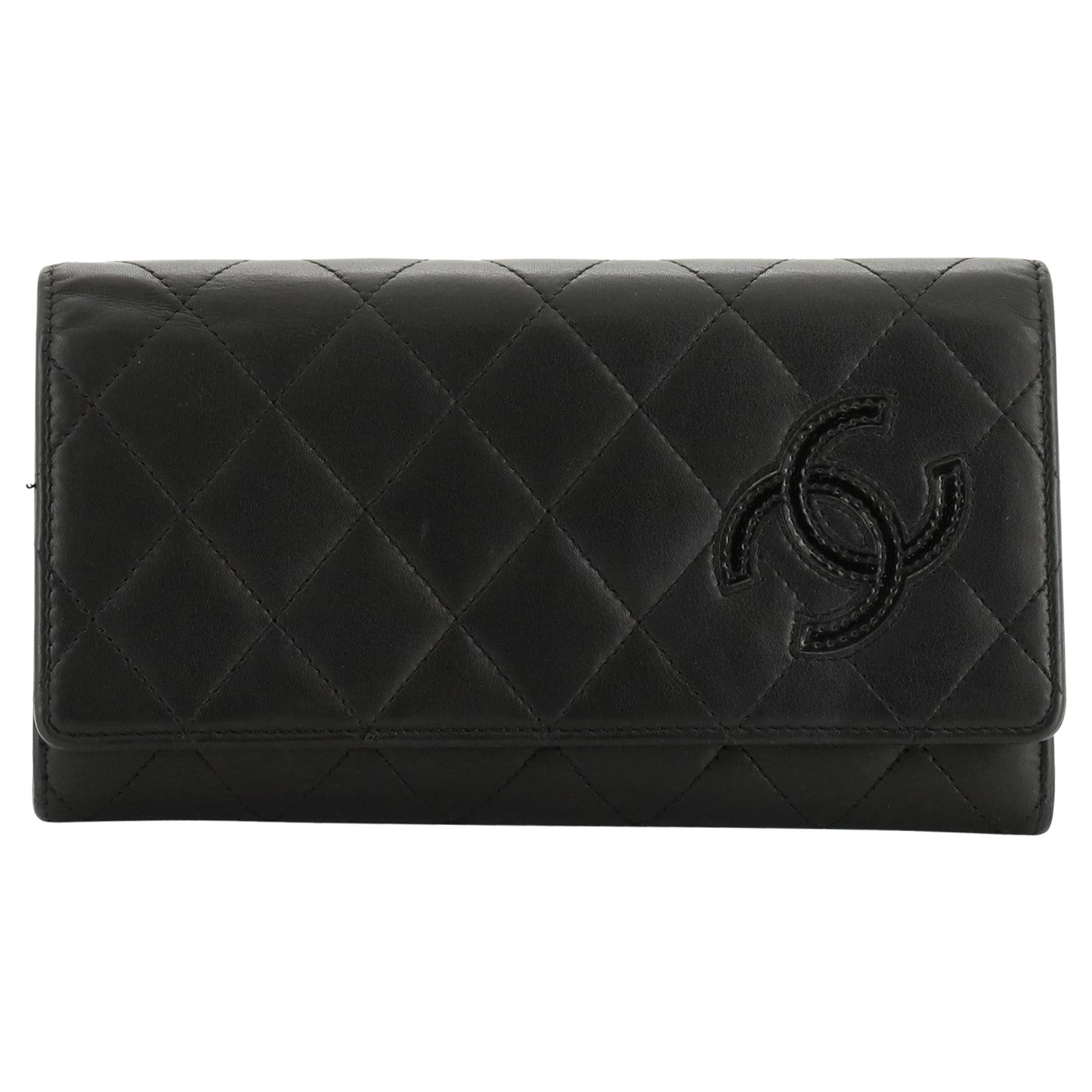 Chanel CC Flap Wallet Quilted Lambskin Long