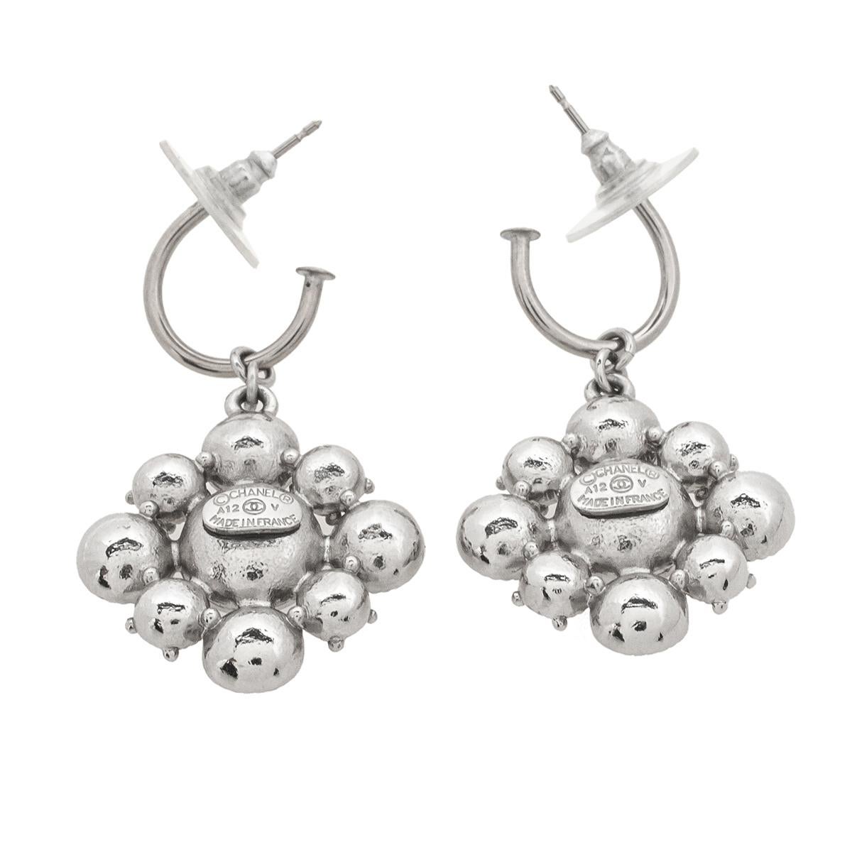chanel cc crystal drop earrings