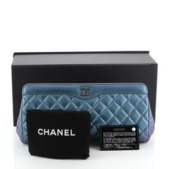 Chanel CC Frame Clutch Quilted Iridescent Calfskin