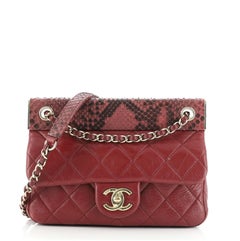 Chanel CC Frame Flap Bag Quilted Calfskin with Python Small