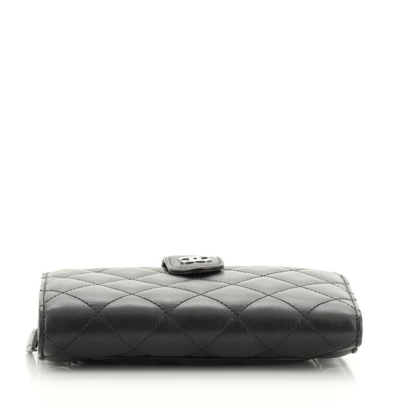Chanel CC French Wallet Quilted Lambskin In Good Condition In NY, NY