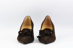 Chanel CC Wildleder Pumps mit Fransen EU 37,5 UK 4,5 US 7,5