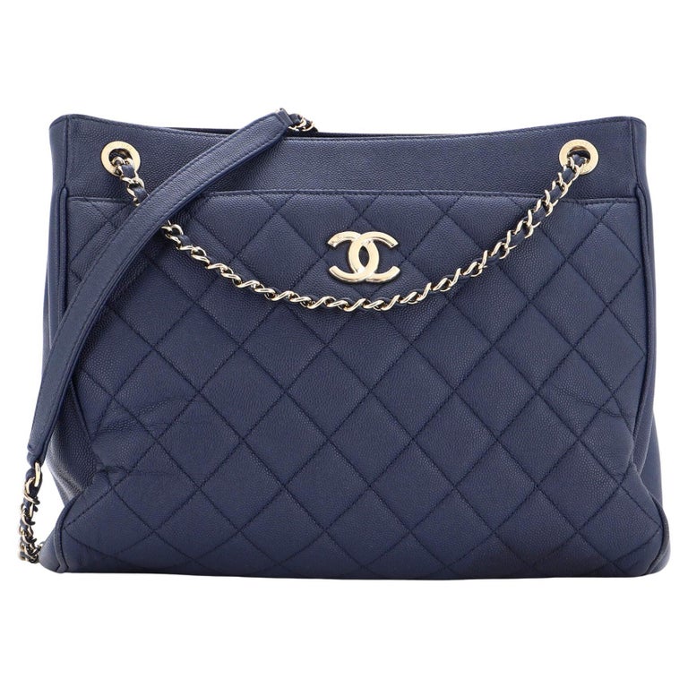 Chanel CC Front Pocket Chain Tote Quilted Caviar Medium at 1stDibs