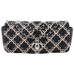 Chanel CC Full Flap Bag Woven Stitch Patent Medium