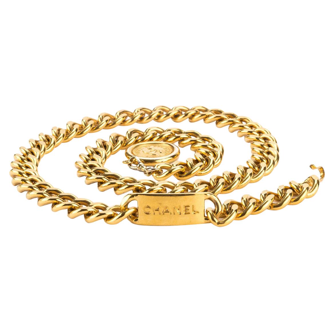 Chanel Vintage CC Gold Chain Rue 31 Cambon Chain Belt 90s