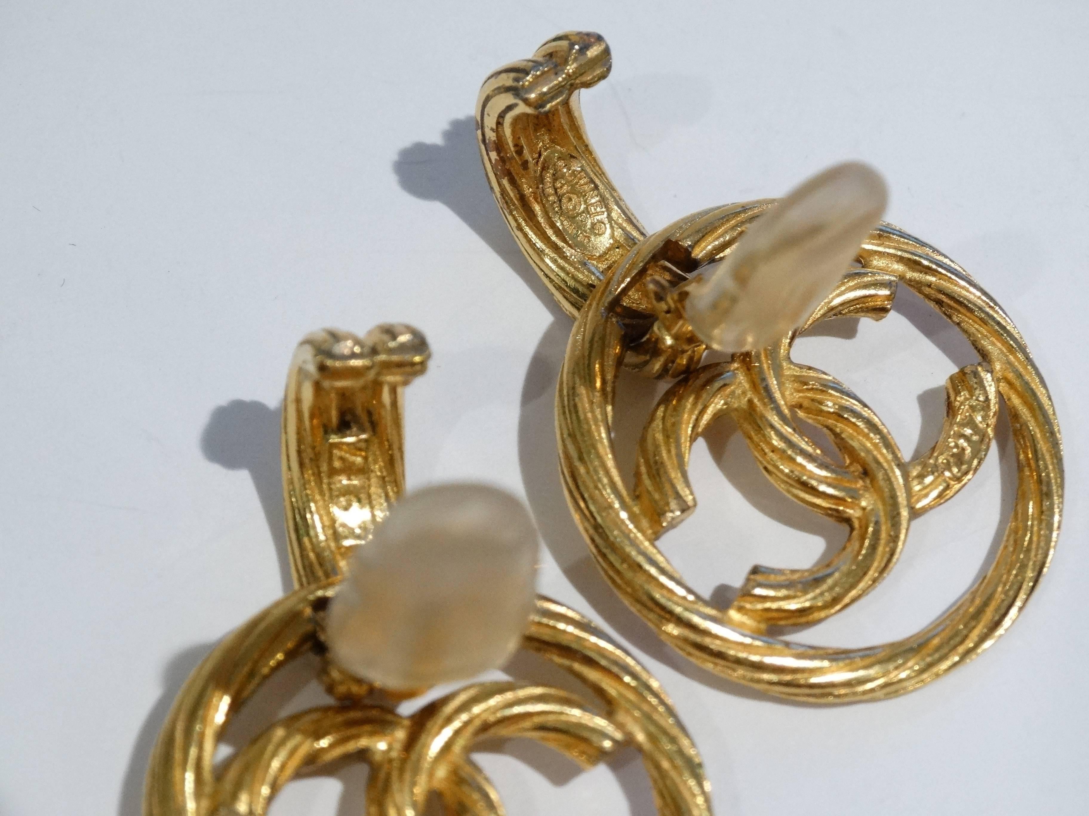Chanel CC Gold Hoop Earring circa 1994 1