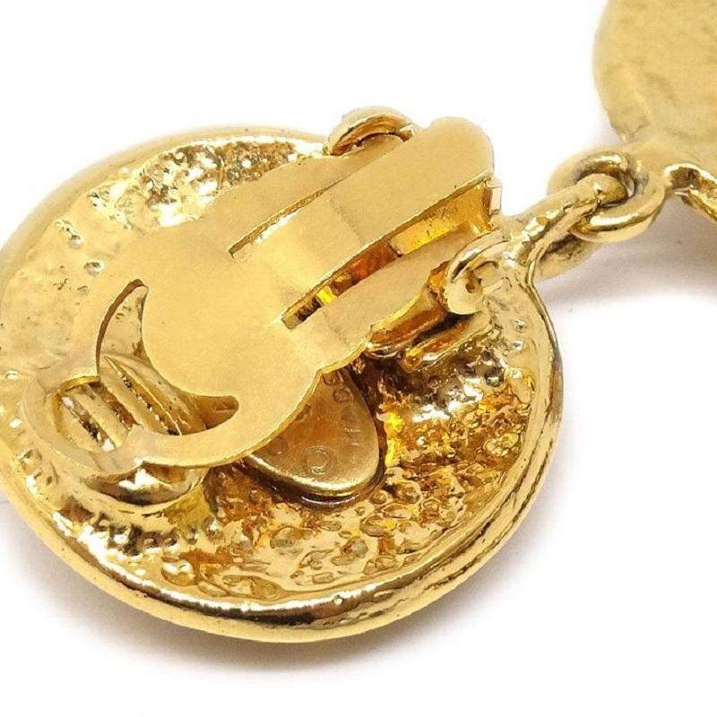 gold dangle chanel earrings