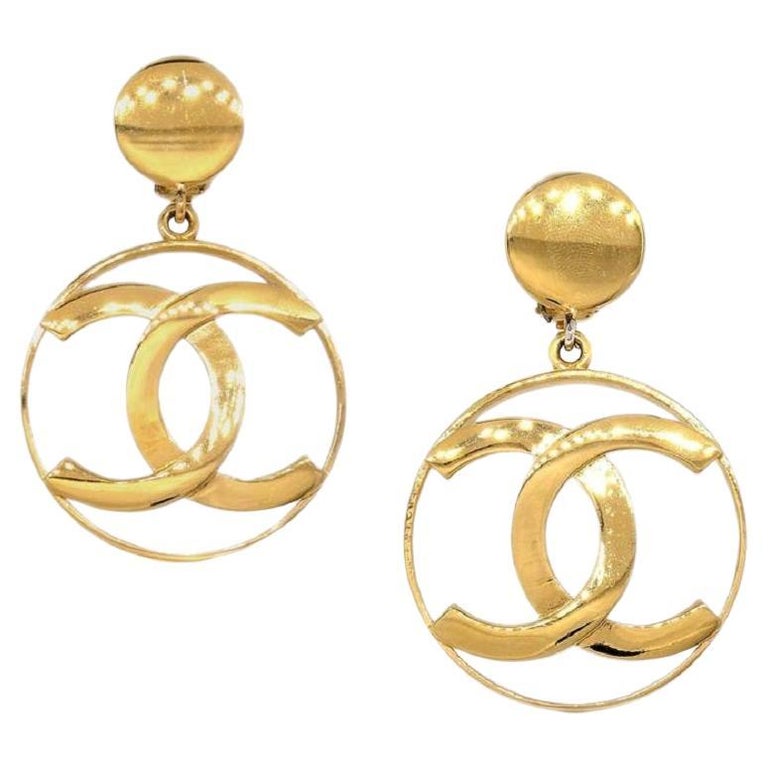 Chanel Large Hoop Earrings - 68 For Sale on 1stDibs  chanel big hoop  earrings, big chanel earrings, chanel earrings big