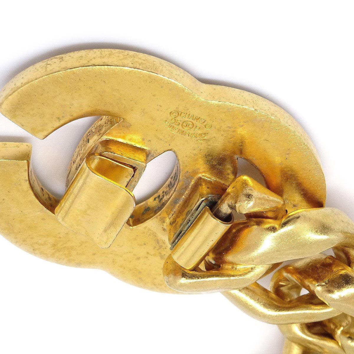CHANEL CC Gürtel in Gold und Metall mit Strass und Gliederketten Damen im Angebot