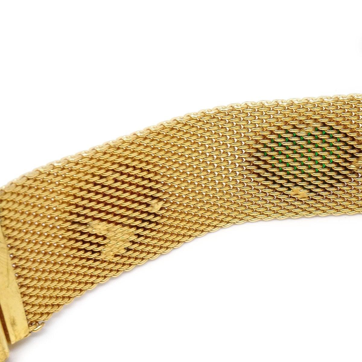 Brown CHANEL CC Gold Multi Color Glass Tone Metal Chain Link Waist Belt