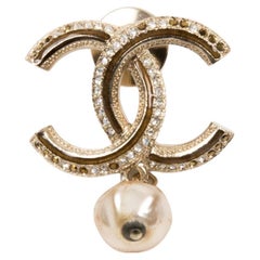 Chanel CC Gold Tone Pin Brooch