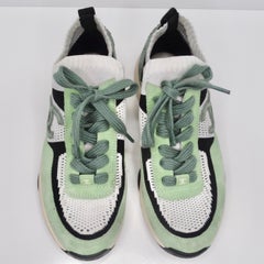 Chanel CC Green Knit Trainers