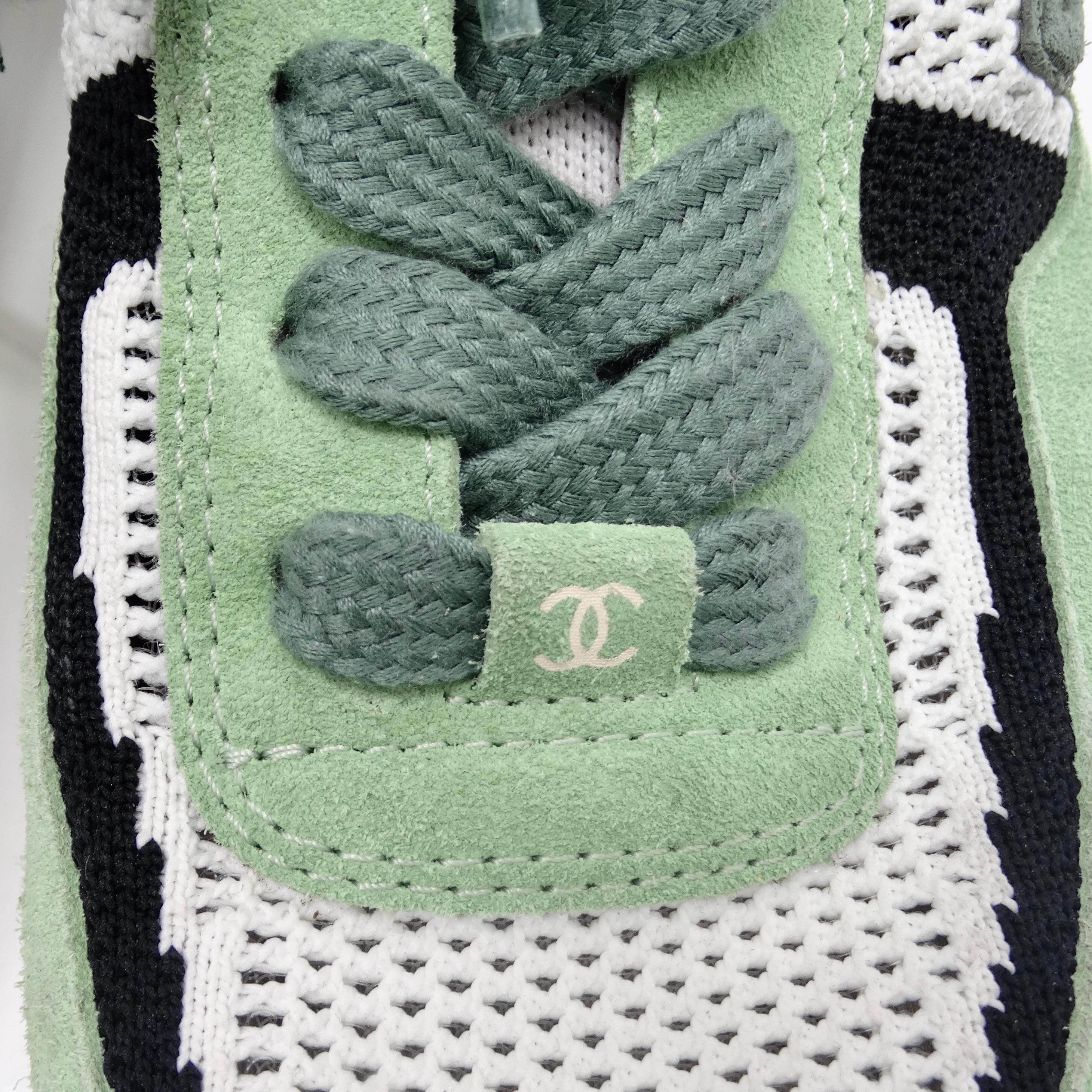 Women's or Men's Chanel CC Green Knit Trainers