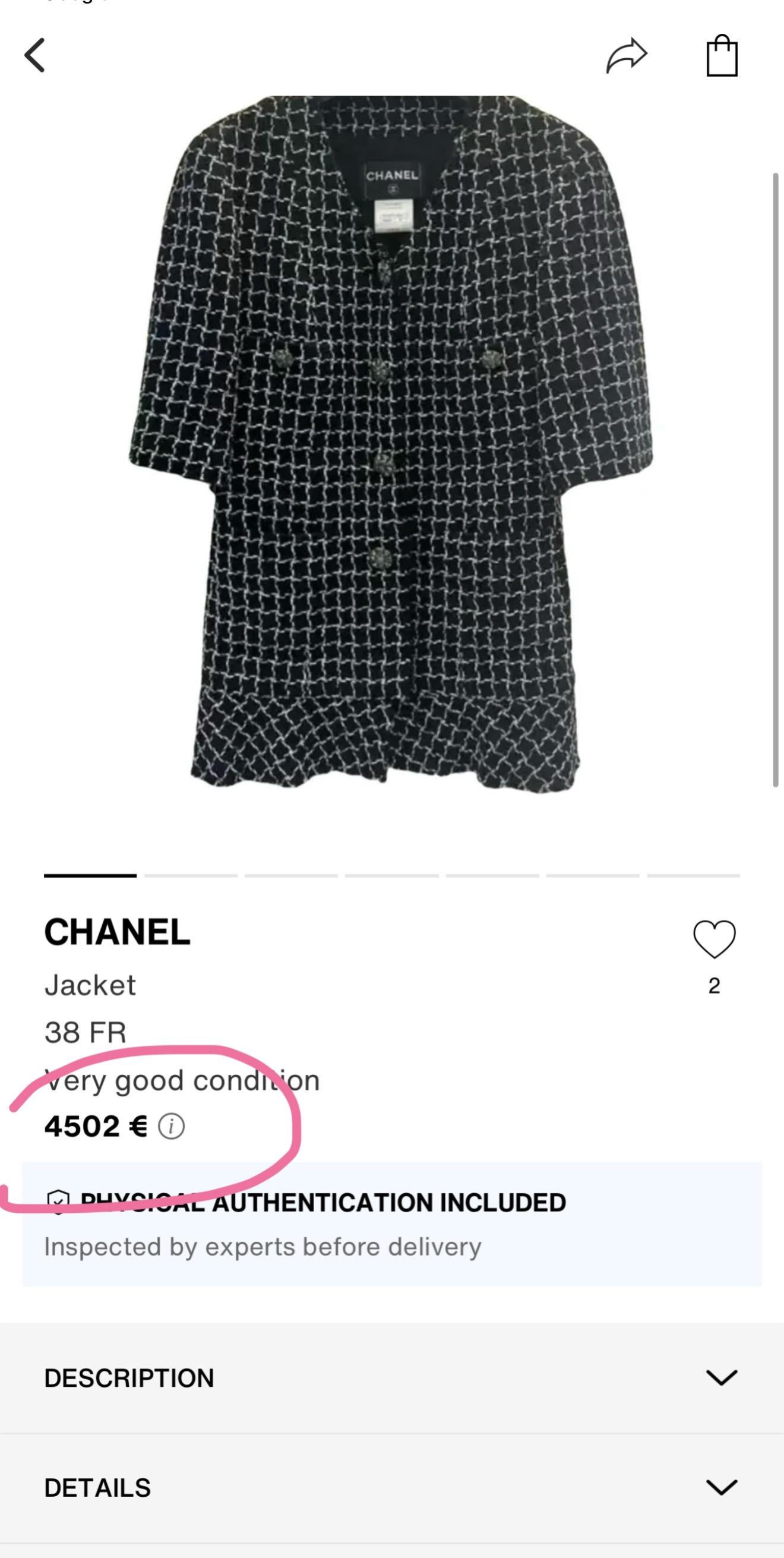 Chanel CC Gripoix Botones Chaqueta de tweed a cuadros negra 38 FR en Excelente Estado en Dubai, AE