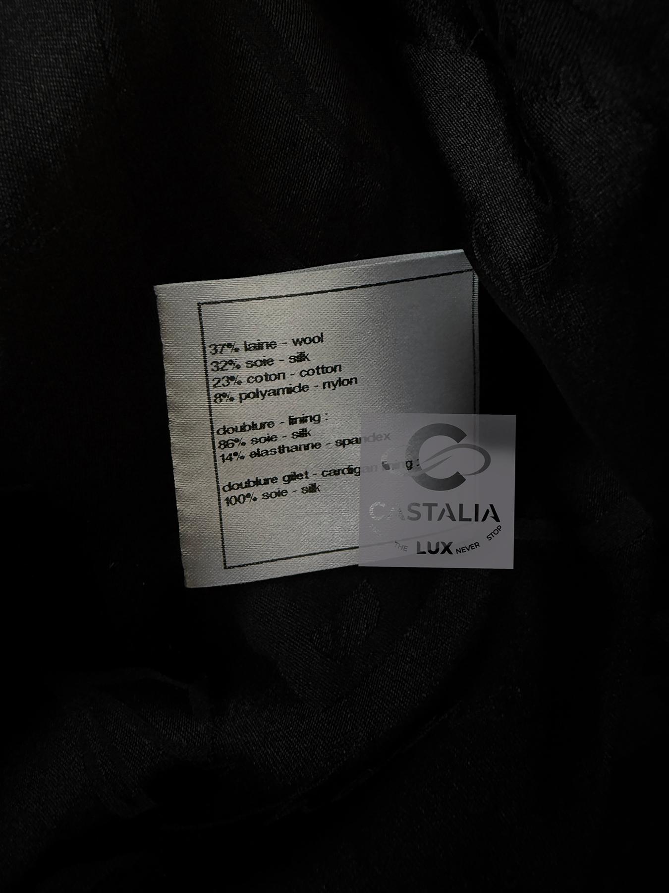 Chanel CC Gripoix Buttons Black Tweed Jacket 40 FR 14