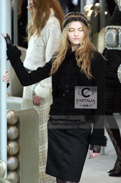 Chanel CC Gripoix Buttons Black Tweed Jacket 40 FR
