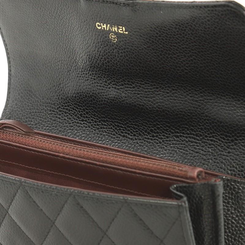  Chanel CC Gusset Classic Flap Wallet Quilted Caviar Long 2