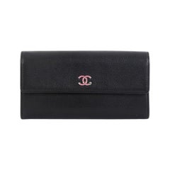 Chanel CC Gusset Flap Wallet Goatskin Long