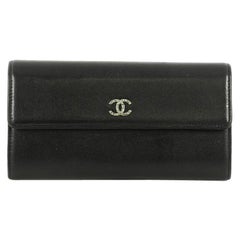 Chanel CC Gusset Wallet Caviar Long