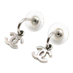 Chanel CC Half Hoop Drop Earrings