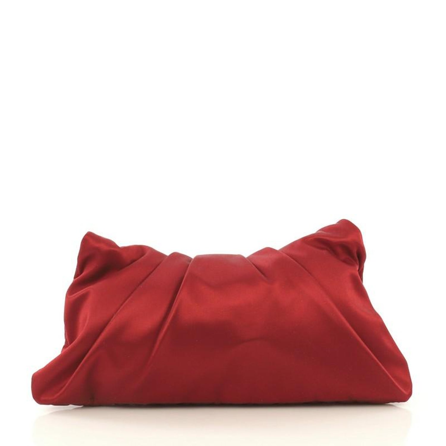 Chanel CC Half Moon Clutch Quilted Satin Large at 1stDibs