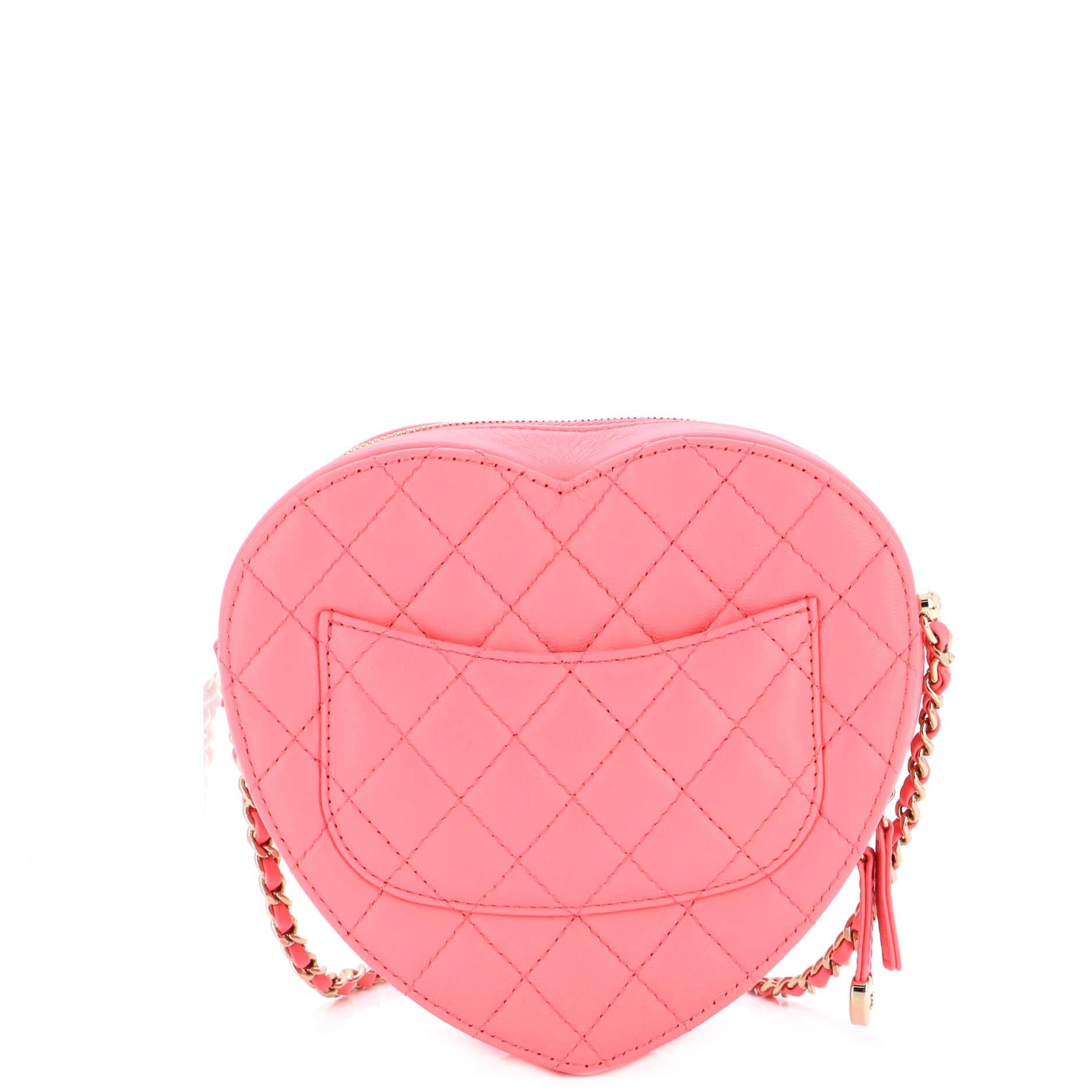 pink heart chanel bag