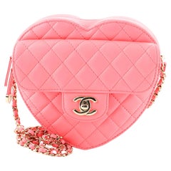 Chanel Heart Bag 22S Coral Pink Lambskin