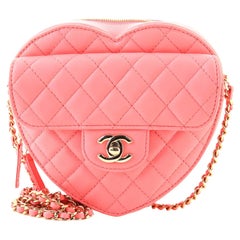 Chanel CC in Love Heart Tasche aus gestepptem Lammfell