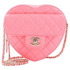 Chanel Vintage Heart Handle Bag Quilted Patent at 1stDibs