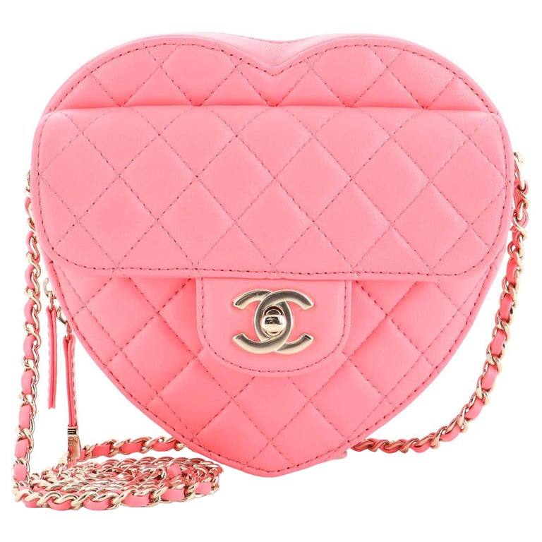mini chanel heart bag pink
