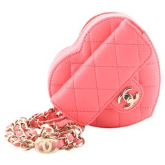 VERY RARE Chanel Spring/Summer 2022 Pink Lambskin Heart Belt Bag