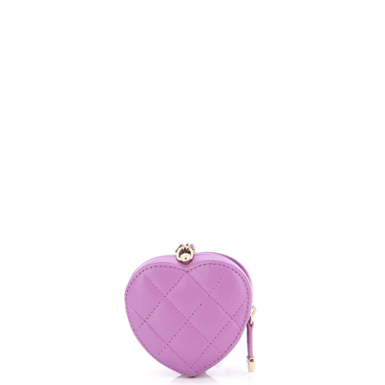 Chanel Heart Zipped Coin Purse Necklace
