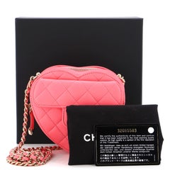 Chanel CC in Love Heart Clutch with Chain Quilted Lambskin