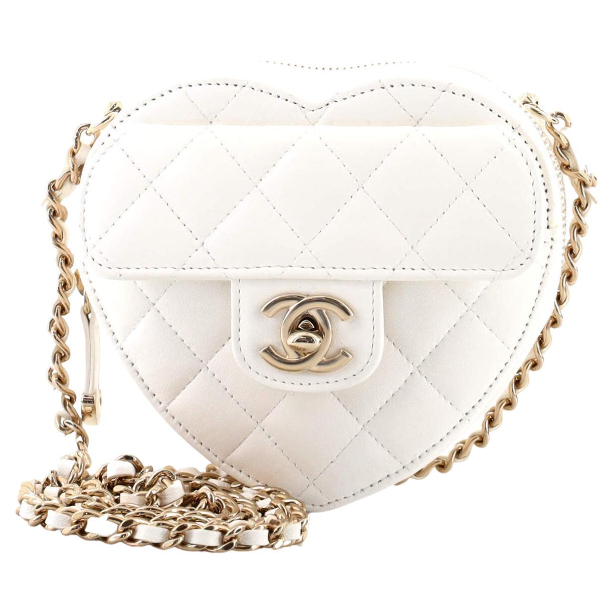 Chanel CC in Love Heart Clutch with Chain Quilted Lambskin