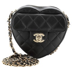 CHANEL Lambskin Quilted CC In Love Heart Bag Purple 1227761