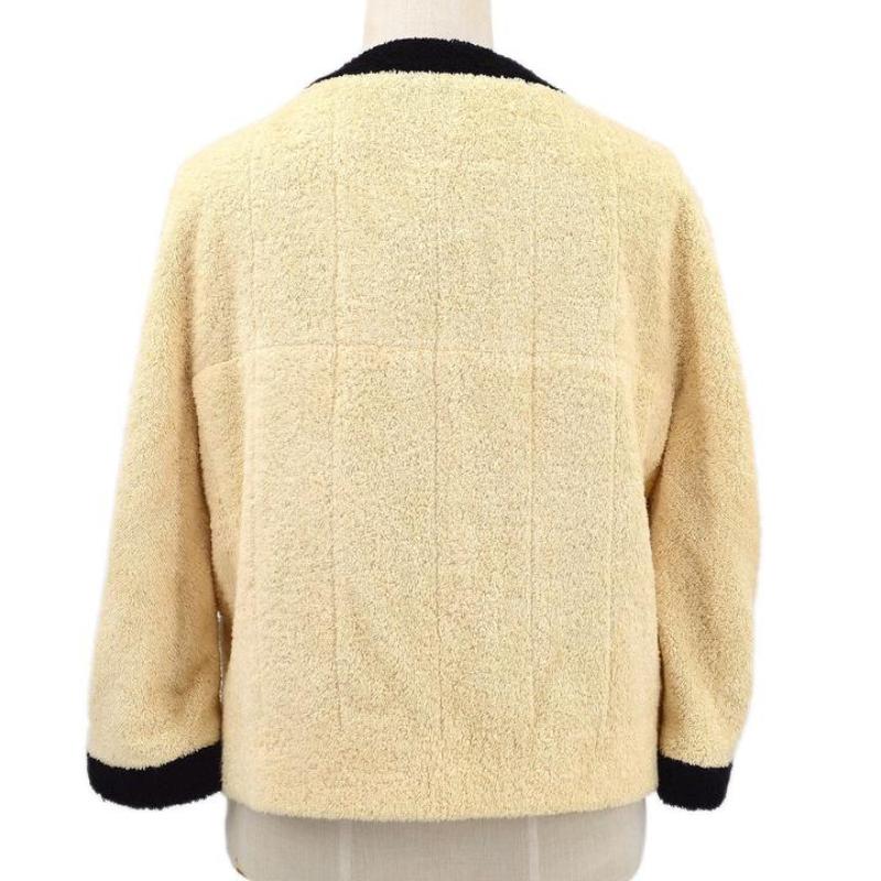 De las mujeres CHANEL CC Chaqueta Blazer de noche de algodón Boucle Negro Marfil - Talla FR 38 en venta