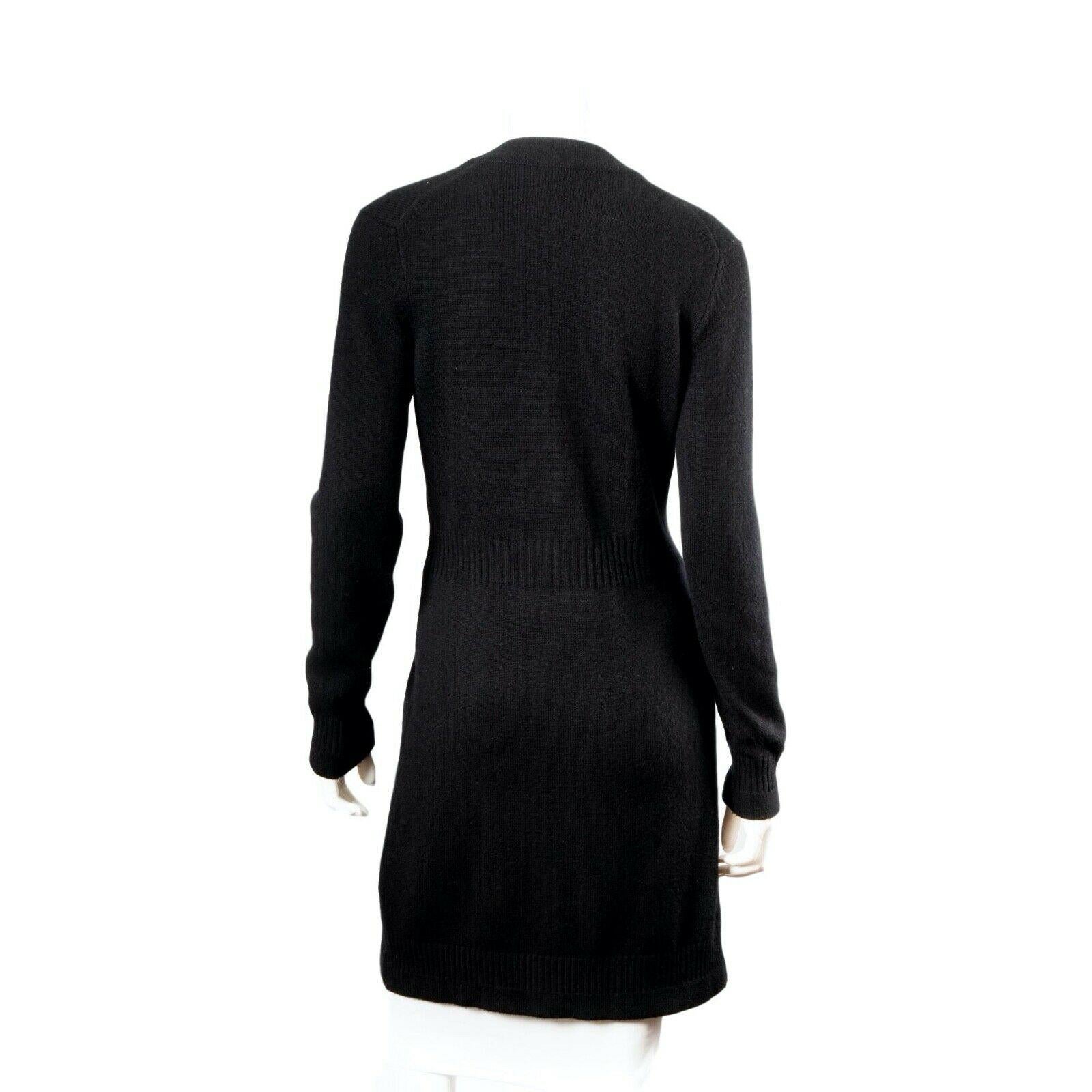 Chanel CC boutons Jewell manteau caraco en cachemire noir 10