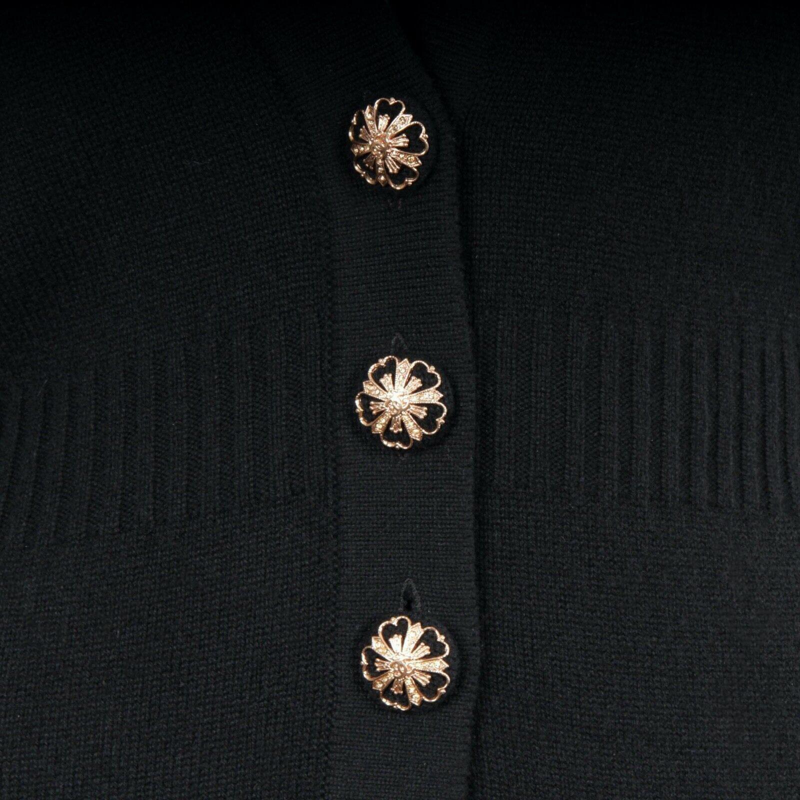 Women's or Men's Chanel CC Jewel Buttons Black Cashmere Cardi Coat