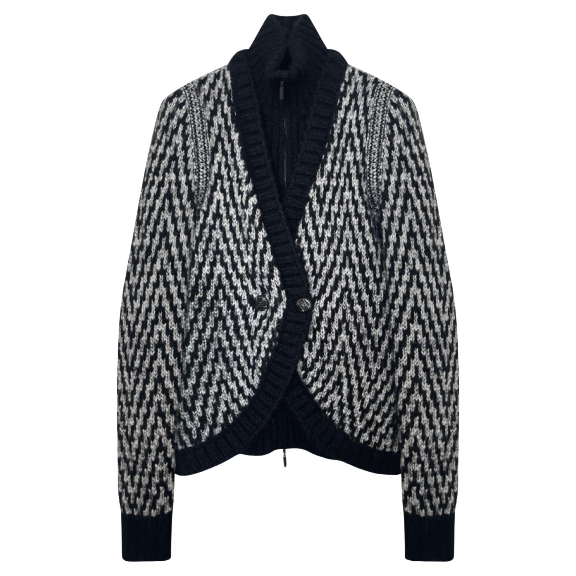Chanel CC Jewel Buttons Black Knit Combo Jacket