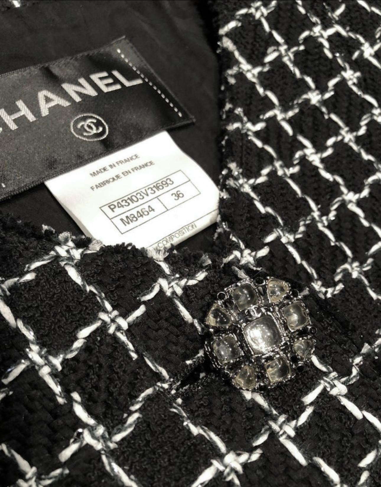 Chanel CC Jewel Buttons Black Tweed Jacket 8